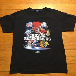 Chicago Blackhawks T Shirt - Reebok Boys Large